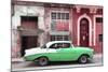 Cuba Fuerte Collection - Green Classic Car in Havana-Philippe Hugonnard-Mounted Photographic Print