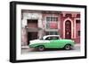 Cuba Fuerte Collection - Green Classic Car in Havana-Philippe Hugonnard-Framed Photographic Print