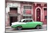 Cuba Fuerte Collection - Green Classic Car in Havana-Philippe Hugonnard-Mounted Photographic Print