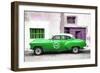 Cuba Fuerte Collection - Green Pontiac 1953 Original Classic Car-Philippe Hugonnard-Framed Photographic Print