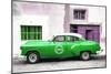 Cuba Fuerte Collection - Green Pontiac 1953 Original Classic Car-Philippe Hugonnard-Mounted Photographic Print