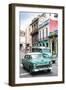 Cuba Fuerte Collection - Green Taxi Cars-Philippe Hugonnard-Framed Photographic Print
