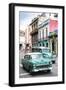 Cuba Fuerte Collection - Green Taxi Cars-Philippe Hugonnard-Framed Photographic Print