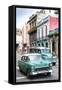Cuba Fuerte Collection - Green Taxi Cars-Philippe Hugonnard-Framed Stretched Canvas
