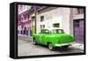 Cuba Fuerte Collection - Green Taxi Pontiac 1953-Philippe Hugonnard-Framed Stretched Canvas