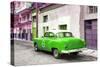 Cuba Fuerte Collection - Green Taxi Pontiac 1953-Philippe Hugonnard-Stretched Canvas