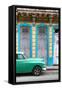 Cuba Fuerte Collection - Green Vintage Car in Havana II-Philippe Hugonnard-Framed Stretched Canvas