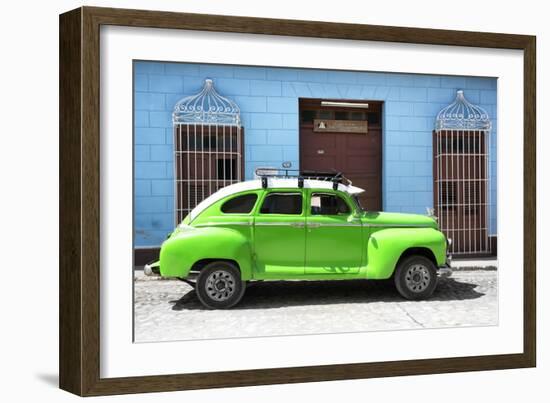 Cuba Fuerte Collection - Green Vintage Car-Philippe Hugonnard-Framed Photographic Print