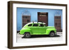 Cuba Fuerte Collection - Green Vintage Car-Philippe Hugonnard-Framed Photographic Print