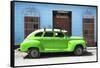 Cuba Fuerte Collection - Green Vintage Car-Philippe Hugonnard-Framed Stretched Canvas