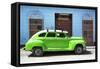 Cuba Fuerte Collection - Green Vintage Car-Philippe Hugonnard-Framed Stretched Canvas