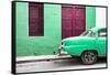 Cuba Fuerte Collection - Havana 109 Street Green-Philippe Hugonnard-Framed Stretched Canvas