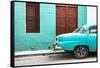 Cuba Fuerte Collection - Havana 109 Street Turquoise-Philippe Hugonnard-Framed Stretched Canvas