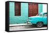 Cuba Fuerte Collection - Havana 109 Street Turquoise-Philippe Hugonnard-Framed Stretched Canvas