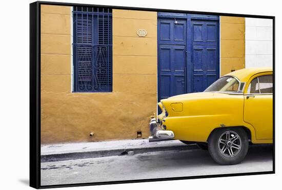 Cuba Fuerte Collection - Havana 109 Street Yellow-Philippe Hugonnard-Framed Stretched Canvas