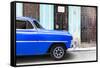 Cuba Fuerte Collection - Havana Blue Car-Philippe Hugonnard-Framed Stretched Canvas