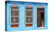 Cuba Fuerte Collection - Havana Blue Façade-Philippe Hugonnard-Stretched Canvas