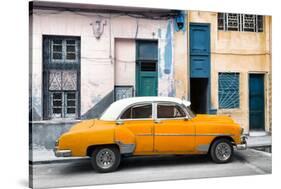 Cuba Fuerte Collection - Havana's Orange Vintage Car-Philippe Hugonnard-Stretched Canvas