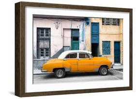 Cuba Fuerte Collection - Havana's Orange Vintage Car-Philippe Hugonnard-Framed Photographic Print