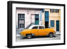 Cuba Fuerte Collection - Havana's Orange Vintage Car-Philippe Hugonnard-Framed Photographic Print