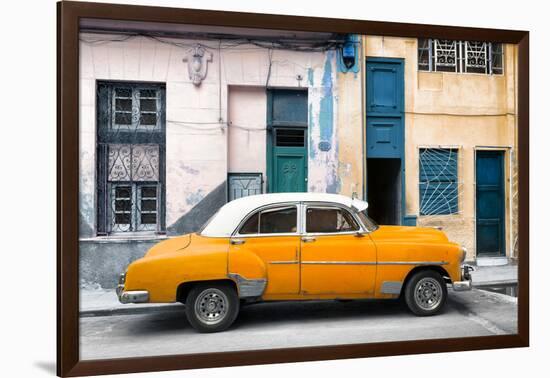 Cuba Fuerte Collection - Havana's Orange Vintage Car-Philippe Hugonnard-Framed Photographic Print