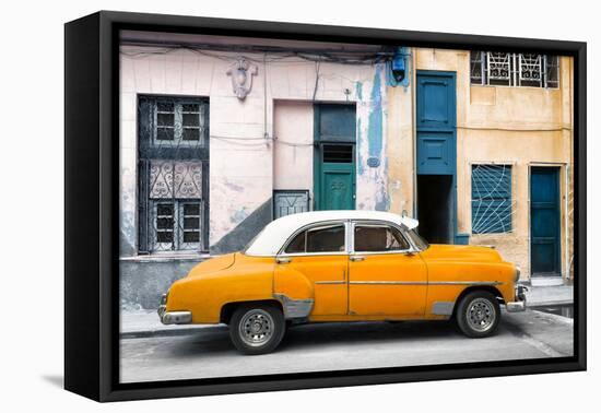 Cuba Fuerte Collection - Havana's Orange Vintage Car-Philippe Hugonnard-Framed Stretched Canvas