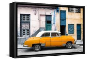 Cuba Fuerte Collection - Havana's Orange Vintage Car-Philippe Hugonnard-Framed Stretched Canvas