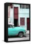 Cuba Fuerte Collection - Havana's Turquoise Vintage Car II-Philippe Hugonnard-Framed Stretched Canvas