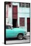 Cuba Fuerte Collection - Havana's Turquoise Vintage Car II-Philippe Hugonnard-Framed Stretched Canvas