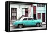 Cuba Fuerte Collection - Havana's Turquoise Vintage Car-Philippe Hugonnard-Framed Stretched Canvas