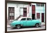 Cuba Fuerte Collection - Havana's Turquoise Vintage Car-Philippe Hugonnard-Framed Photographic Print