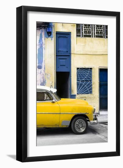 Cuba Fuerte Collection - Havana's Yellow Vintage Car II-Philippe Hugonnard-Framed Photographic Print