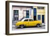 Cuba Fuerte Collection - Havana's Yellow Vintage Car-Philippe Hugonnard-Framed Photographic Print