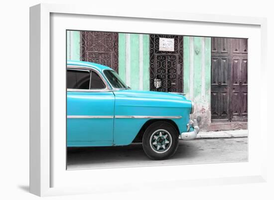 Cuba Fuerte Collection - Havana Turquoise Car-Philippe Hugonnard-Framed Photographic Print