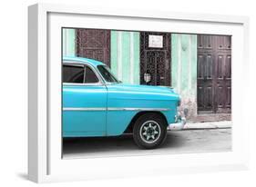 Cuba Fuerte Collection - Havana Turquoise Car-Philippe Hugonnard-Framed Photographic Print