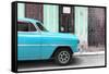 Cuba Fuerte Collection - Havana Turquoise Car-Philippe Hugonnard-Framed Stretched Canvas