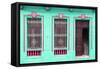 Cuba Fuerte Collection - Havana Turquoise Façade-Philippe Hugonnard-Framed Stretched Canvas