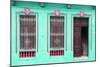 Cuba Fuerte Collection - Havana Turquoise Façade-Philippe Hugonnard-Mounted Photographic Print