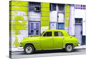 Cuba Fuerte Collection - Lime Green Classic American Car-Philippe Hugonnard-Stretched Canvas