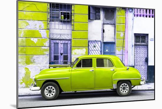 Cuba Fuerte Collection - Lime Green Classic American Car-Philippe Hugonnard-Mounted Photographic Print