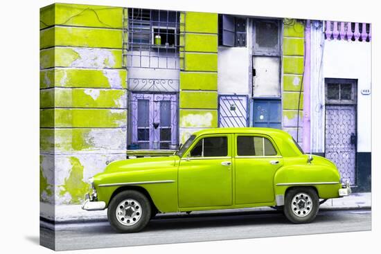 Cuba Fuerte Collection - Lime Green Classic American Car-Philippe Hugonnard-Stretched Canvas