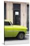 Cuba Fuerte Collection - Lime Green Classic Car-Philippe Hugonnard-Stretched Canvas