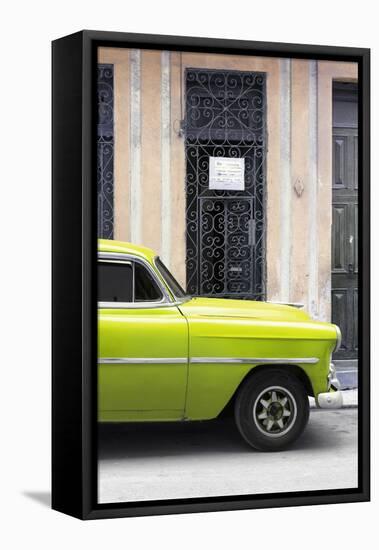 Cuba Fuerte Collection - Lime Green Classic Car-Philippe Hugonnard-Framed Stretched Canvas