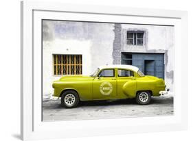 Cuba Fuerte Collection - Lime Green Pontiac 1953 Original Classic Car-Philippe Hugonnard-Framed Photographic Print