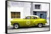 Cuba Fuerte Collection - Lime Green Pontiac 1953 Original Classic Car-Philippe Hugonnard-Framed Stretched Canvas