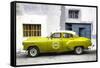 Cuba Fuerte Collection - Lime Green Pontiac 1953 Original Classic Car-Philippe Hugonnard-Framed Stretched Canvas