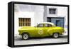 Cuba Fuerte Collection - Lime Green Pontiac 1953 Original Classic Car-Philippe Hugonnard-Framed Stretched Canvas