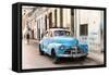 Cuba Fuerte Collection - Old Blue Chevrolet in Havana-Philippe Hugonnard-Framed Stretched Canvas