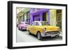 Cuba Fuerte Collection - Old Cars Chevrolet Yellow and Pink-Philippe Hugonnard-Framed Photographic Print