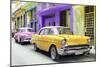 Cuba Fuerte Collection - Old Cars Chevrolet Yellow and Pink-Philippe Hugonnard-Mounted Photographic Print